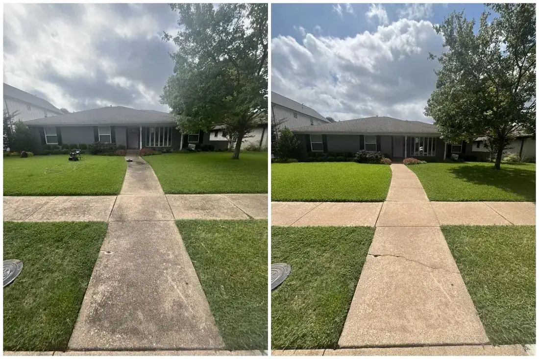 Pristine crew's finished exterior wash on a Richardson, TX home